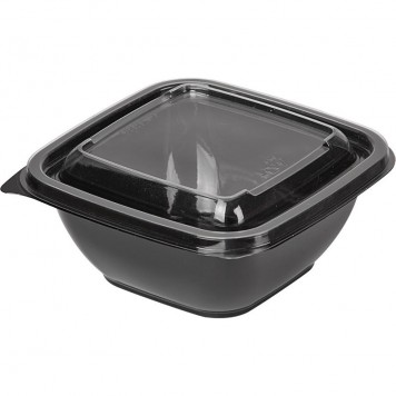 Контейнер одноразовый СП-1212 375 мл ПЭТ 126x126x51 мм квадратный без крышки черный (50 шт в спайке) /500