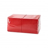 Салфетки бумажные 24х24 см, 1-слойные, красные, 400 листов в упаковке /15