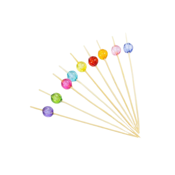 Пика деревянная для канапе Кристалл разноцветный 12см 100шт/уп