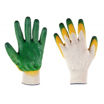 Перчатки рабочие защитные трикотажные с двойным латексным покрытием /300