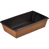 Контейнер бумажный на вынос односекционный ONECLICK 800 мл, 200x120x55 мм черный 50/300