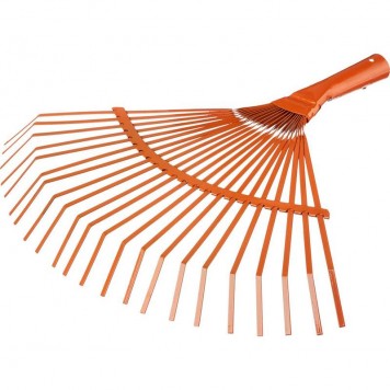 Грабли веерные пластинчатые сталь 42 см, с черенком-1