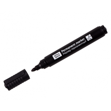 Маркер перманентный OfficeSpace, черный, 3мм/12