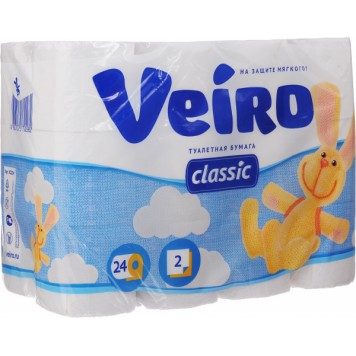 Туалетная бумага Veiro Classic 2-слойная белая (24 рулона в упаковке) /3