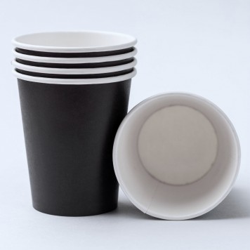 Стакан 165/195 мл бумажный d=70 мм черный/100/3000