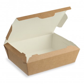 Контейнер бумажный Ланч-бокс OSQ LUNCH 1000 мл 190х150х50 Крафт (25 шт в упаковке) /250-2