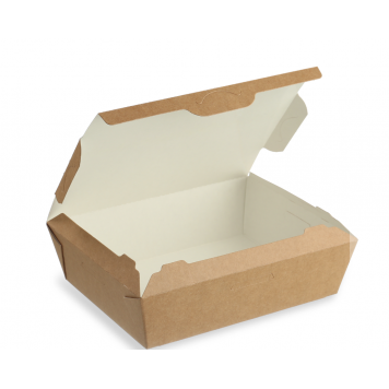 Контейнер бумажный Ланч-бокс OSQ LUNCH 1000 мл 190х150х50 Крафт (25 шт в упаковке) /250-1