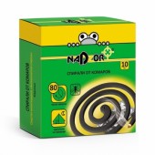 Спирали от комаров NADZOR малодымные без запаха черные 10штук в упаковке/60