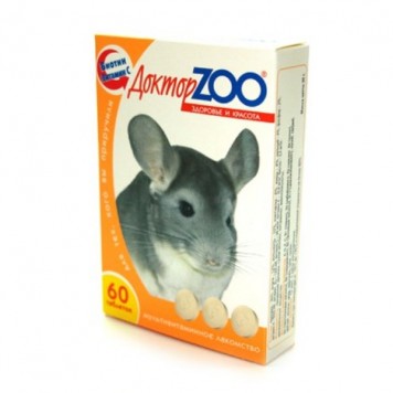 Мультивитаминное лакомство с биотином и витамином С для шиншилл ДОКТОР ZOO 60 шт