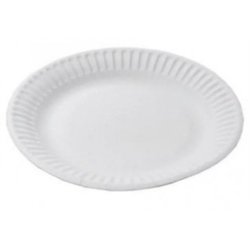 Тарелка картонная белая d=180 50 штук/500