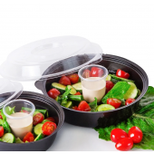 Контейнер ПС КД-106 850 мл черный (дно с соусником 80мл) (400 шт.)